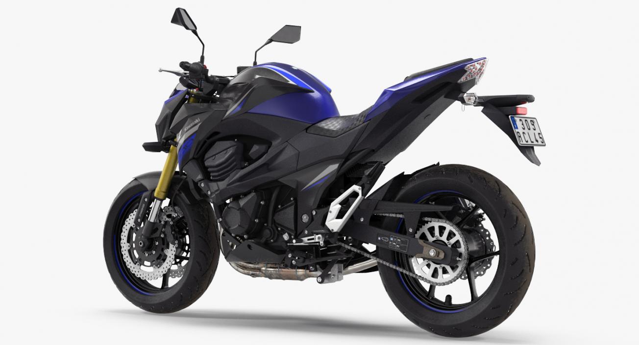 3D Standard Motorcycle Kawasaki Z800 2016 model