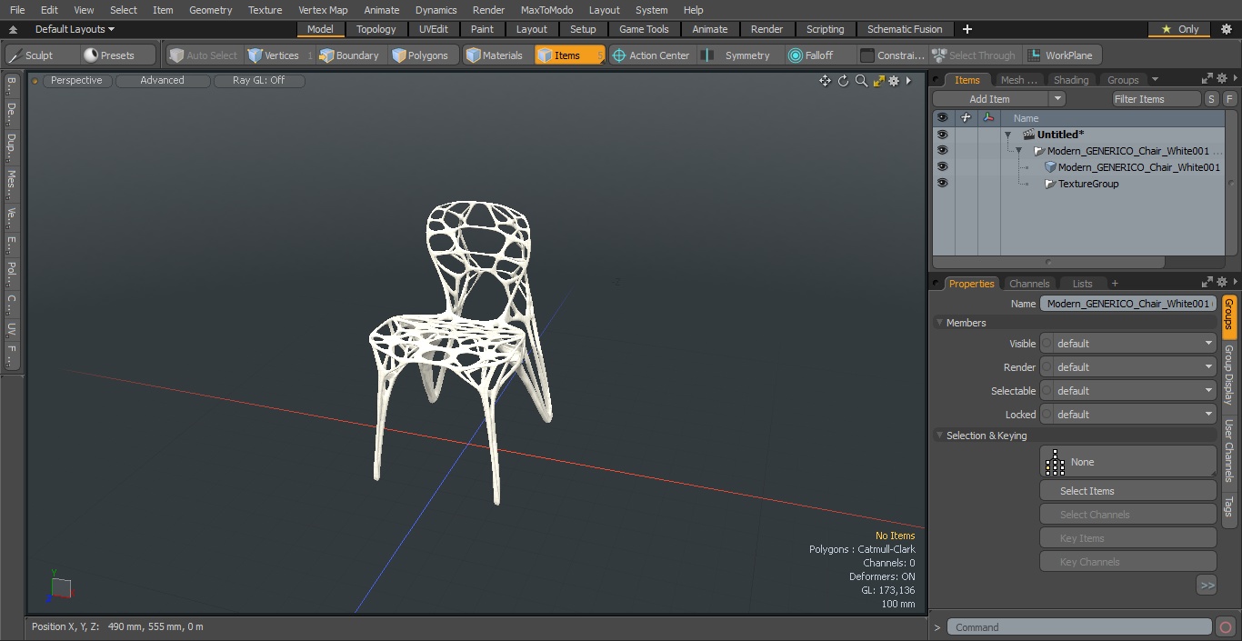 Modern GENERICO Chair White 3D