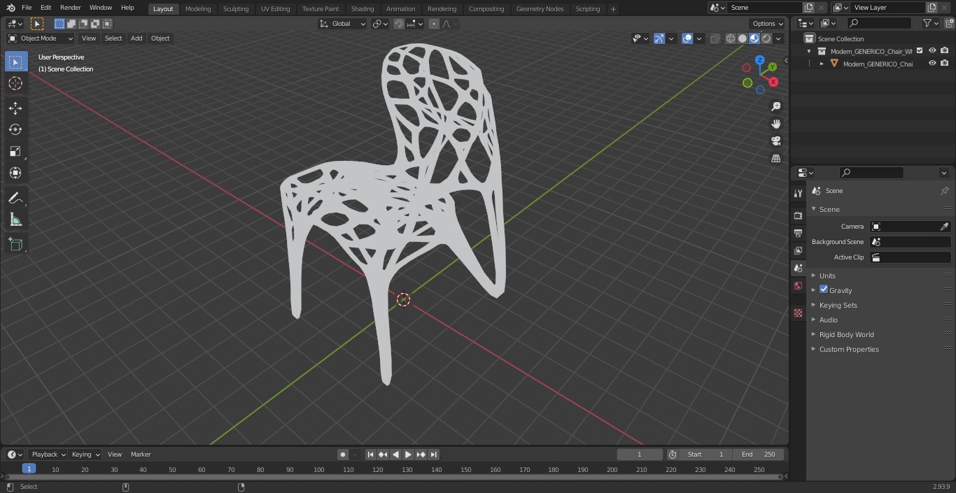 Modern GENERICO Chair White 3D