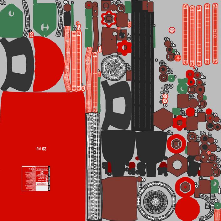 Trolley for Fire Extinguisher 3D model