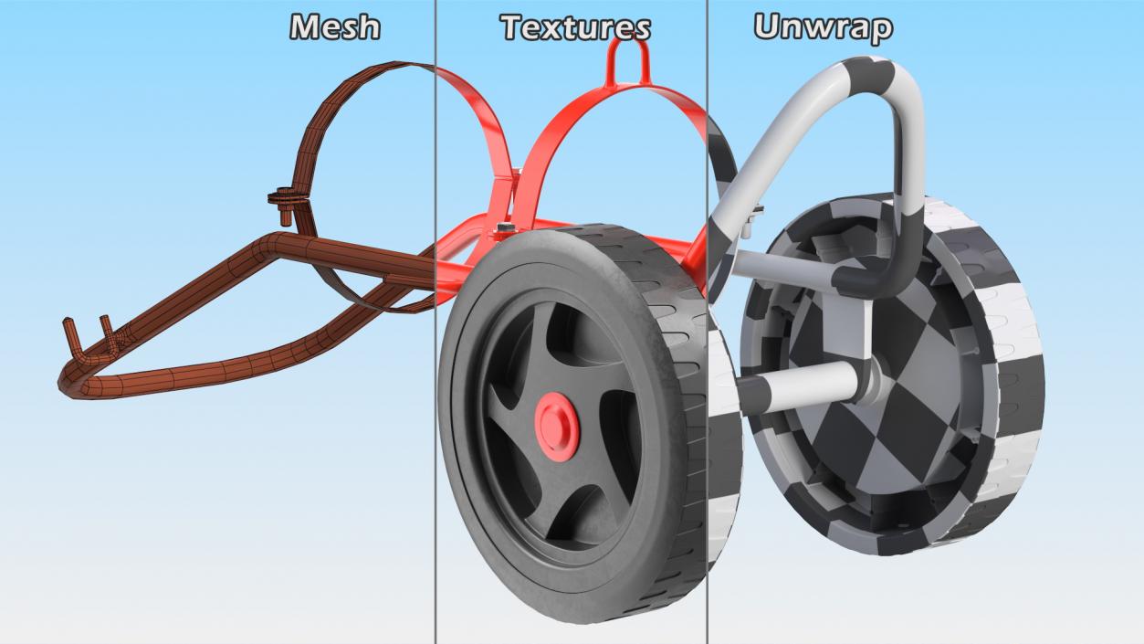 Trolley for Fire Extinguisher 3D model