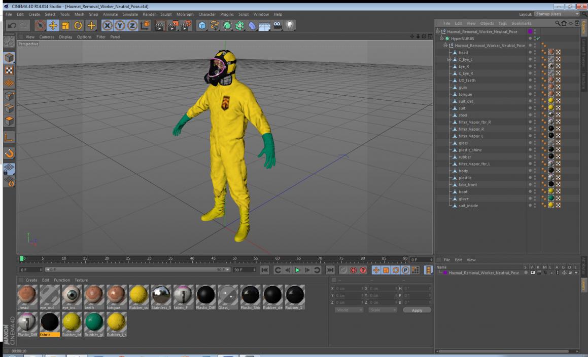 Hazmat Removal Worker Neutral Pose 3D model