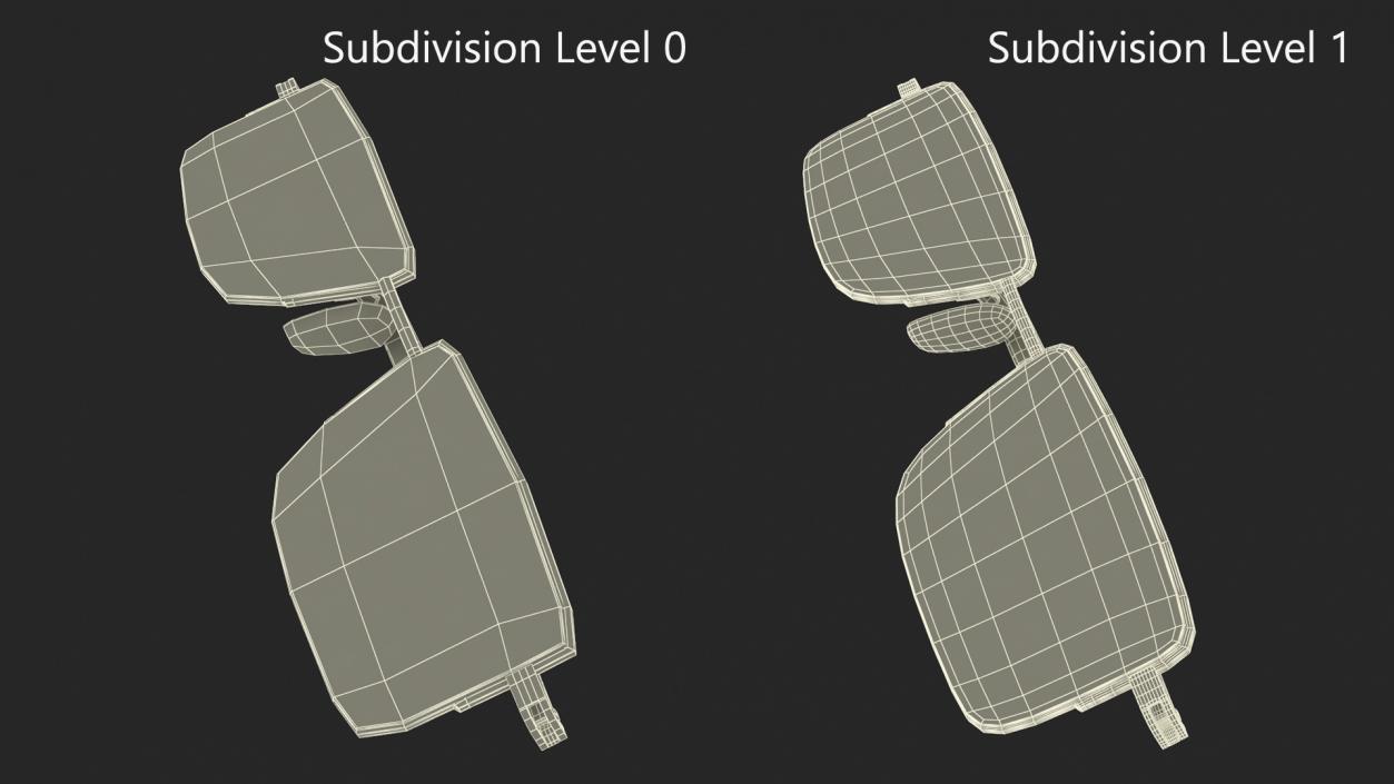 3D Folded Rectangular Glasses with Dark Lenses model