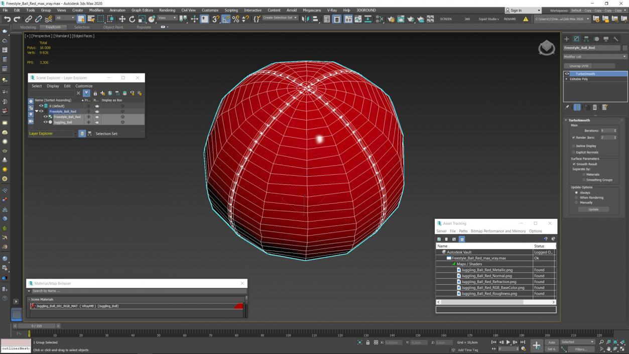 3D Freestyle Ball Red model