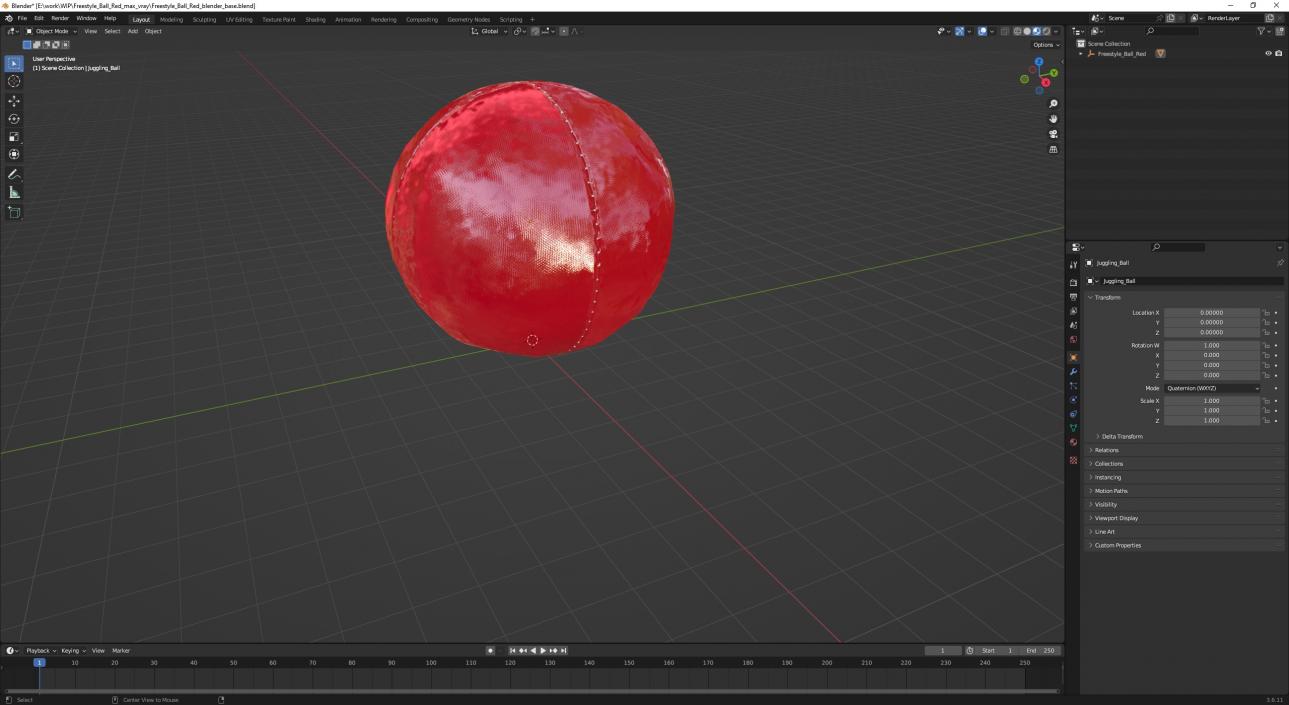 3D Freestyle Ball Red model