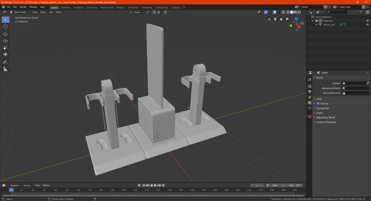 Scooter Charging Station 3D model