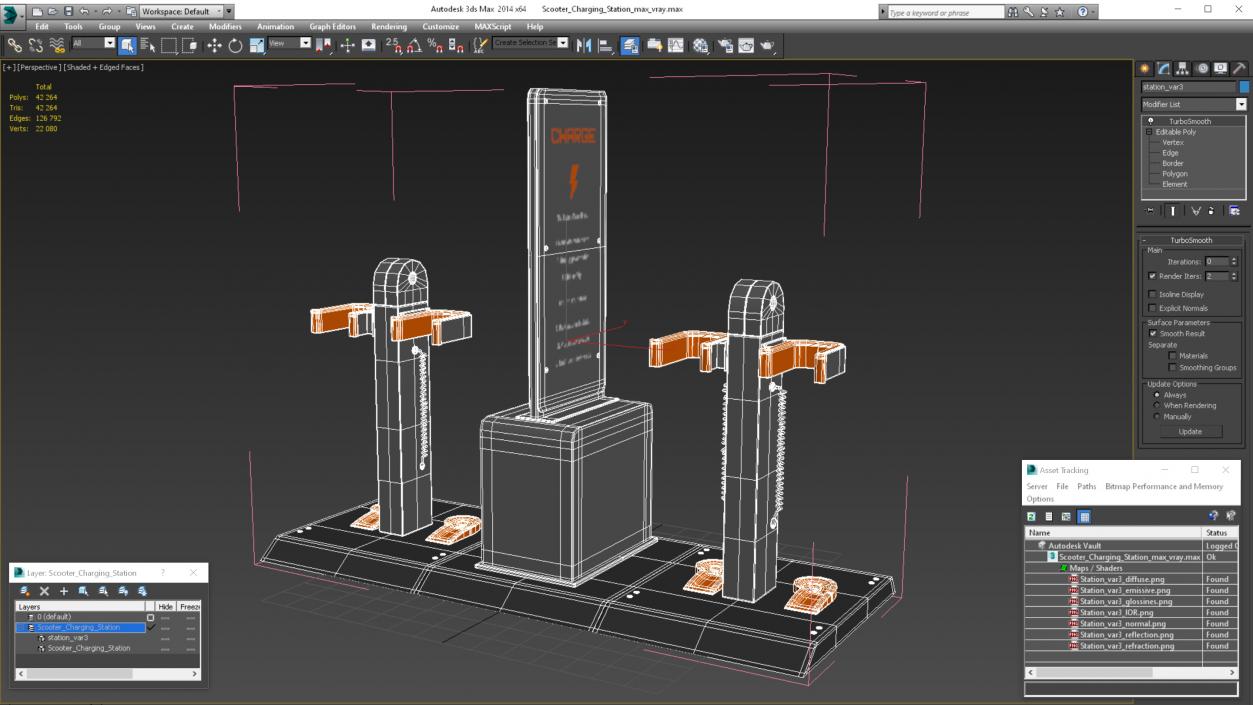 Scooter Charging Station 3D model