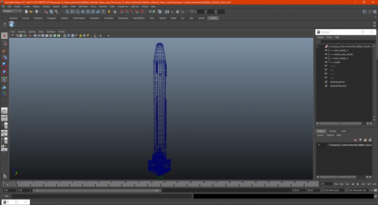 3D Hwasong-15 Intercontinental Ballistic Missile Clean