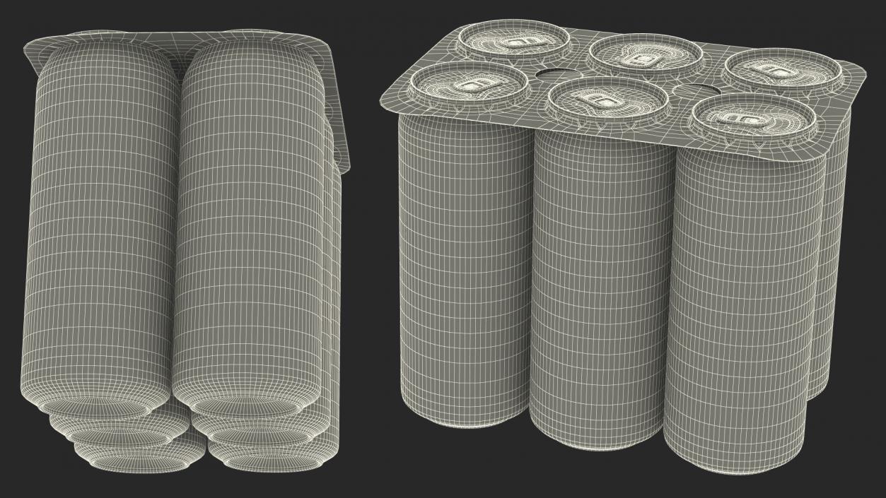 Beverage Packaging for 6 Pack Beer Cans 3D model