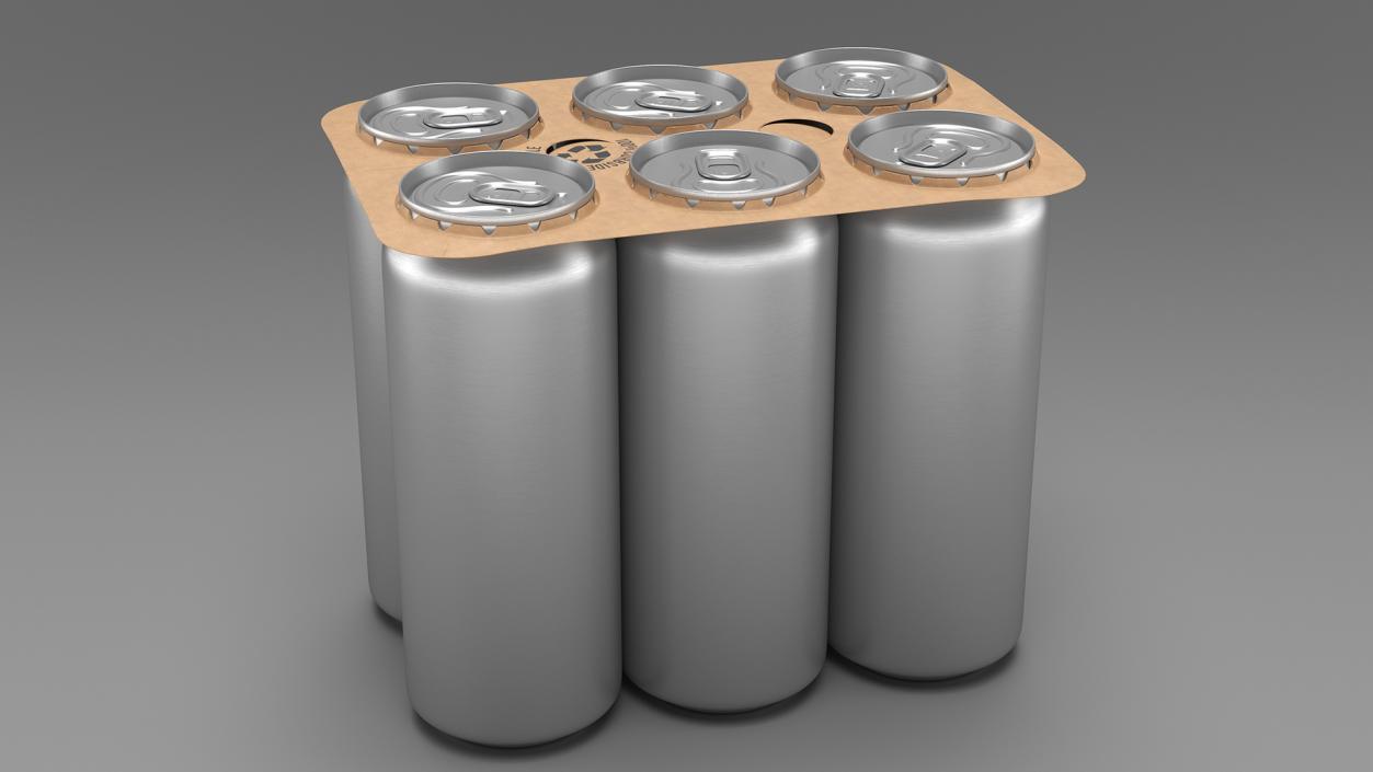 Beverage Packaging for 6 Pack Beer Cans 3D model