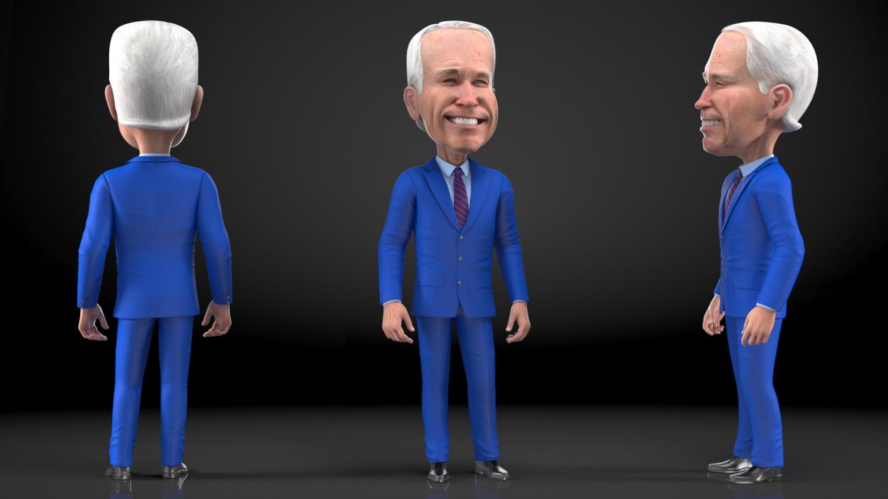 3D model Cartoon Joe Biden Smiling