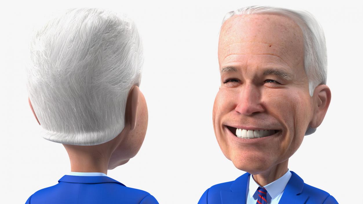 3D model Cartoon Joe Biden Smiling