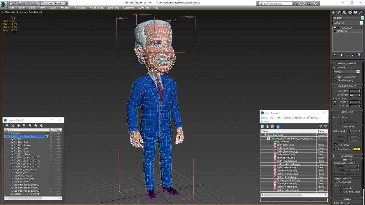 3D model Cartoon Joe Biden Smiling