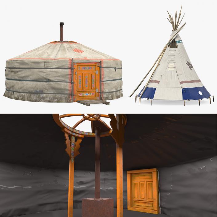 3D Teepee and Yurt Collection