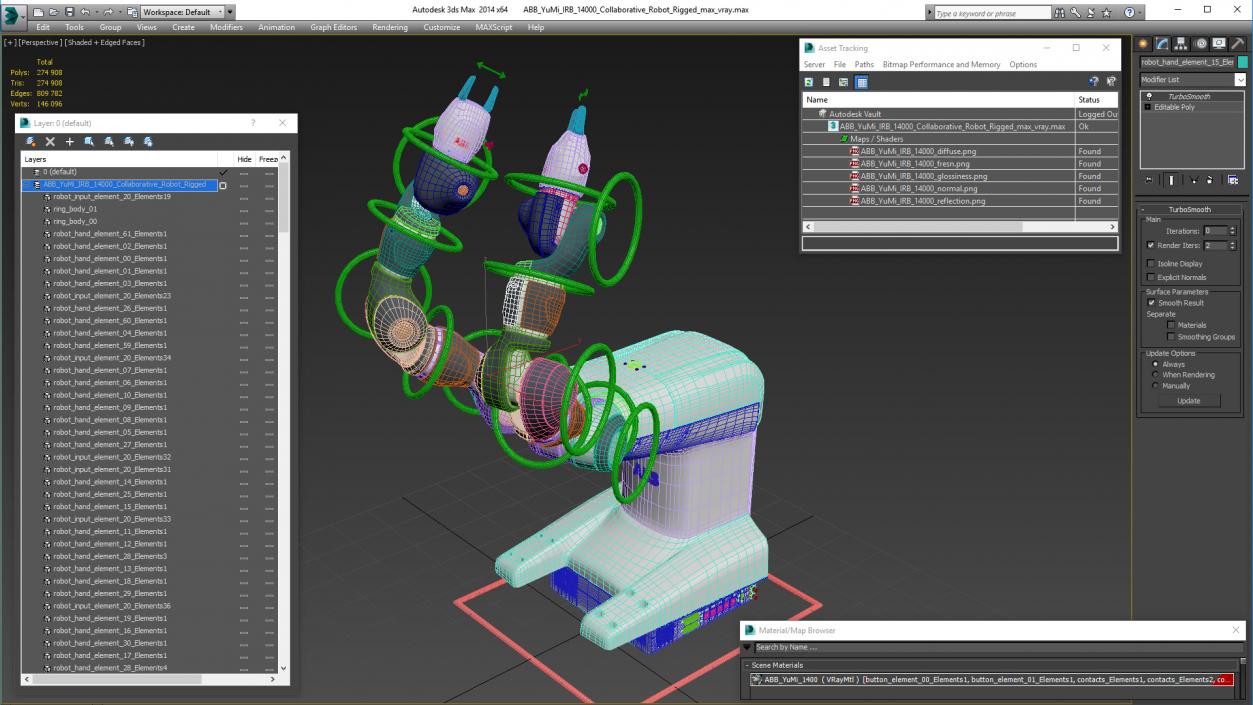 3D model ABB YuMi IRB 14000 Collaborative Robot Rigged