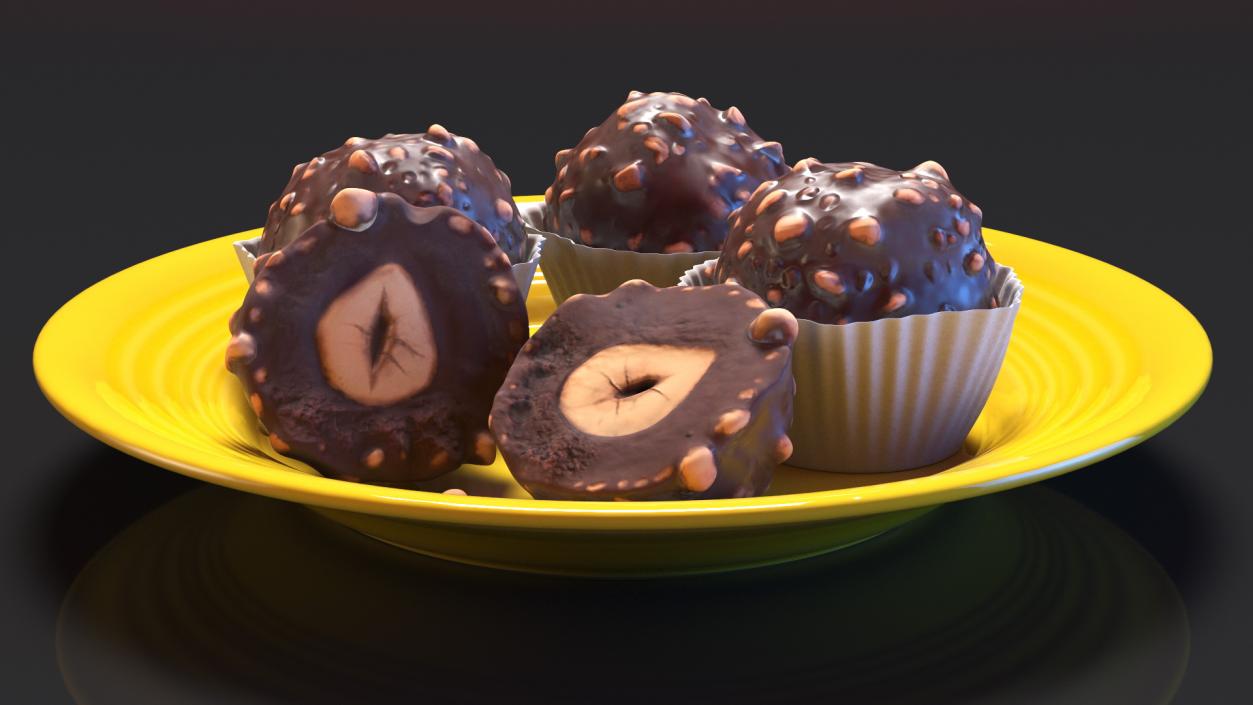 3D Chocolate Hazelnut Truffle