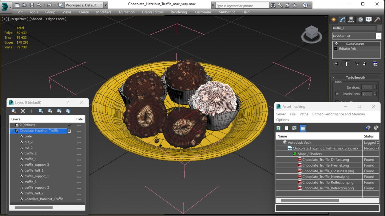 3D Chocolate Hazelnut Truffle