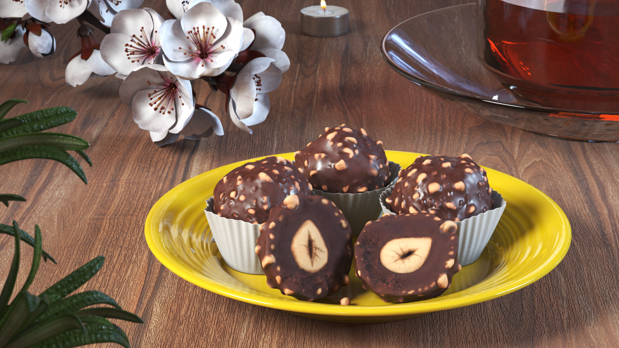 3D Chocolate Hazelnut Truffle