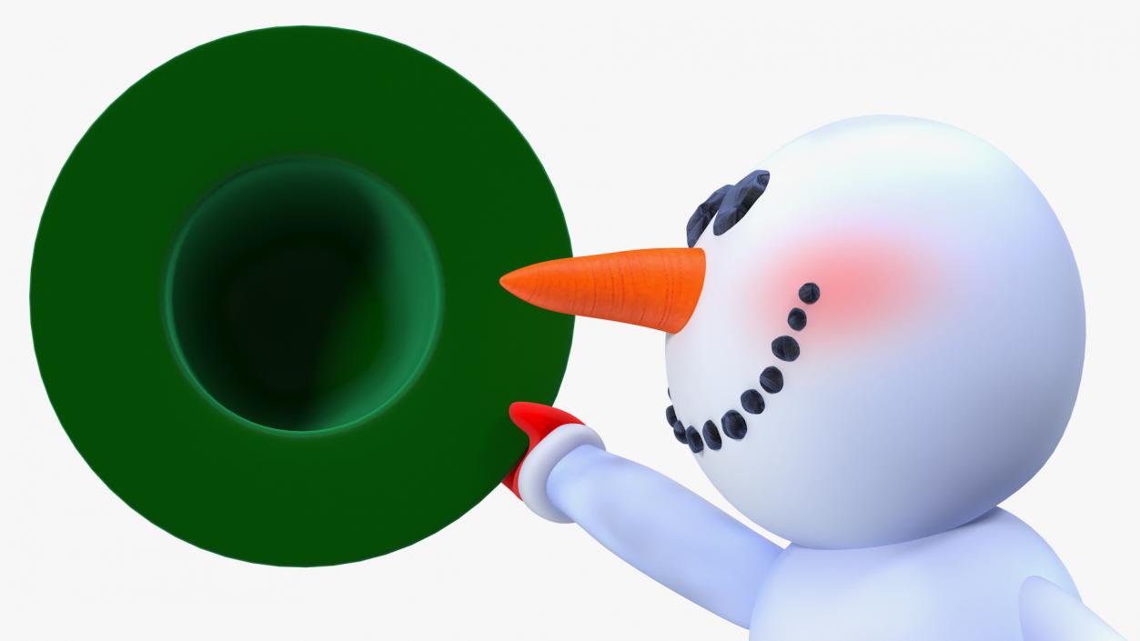 Greeting Cartoon Snowman 3D model