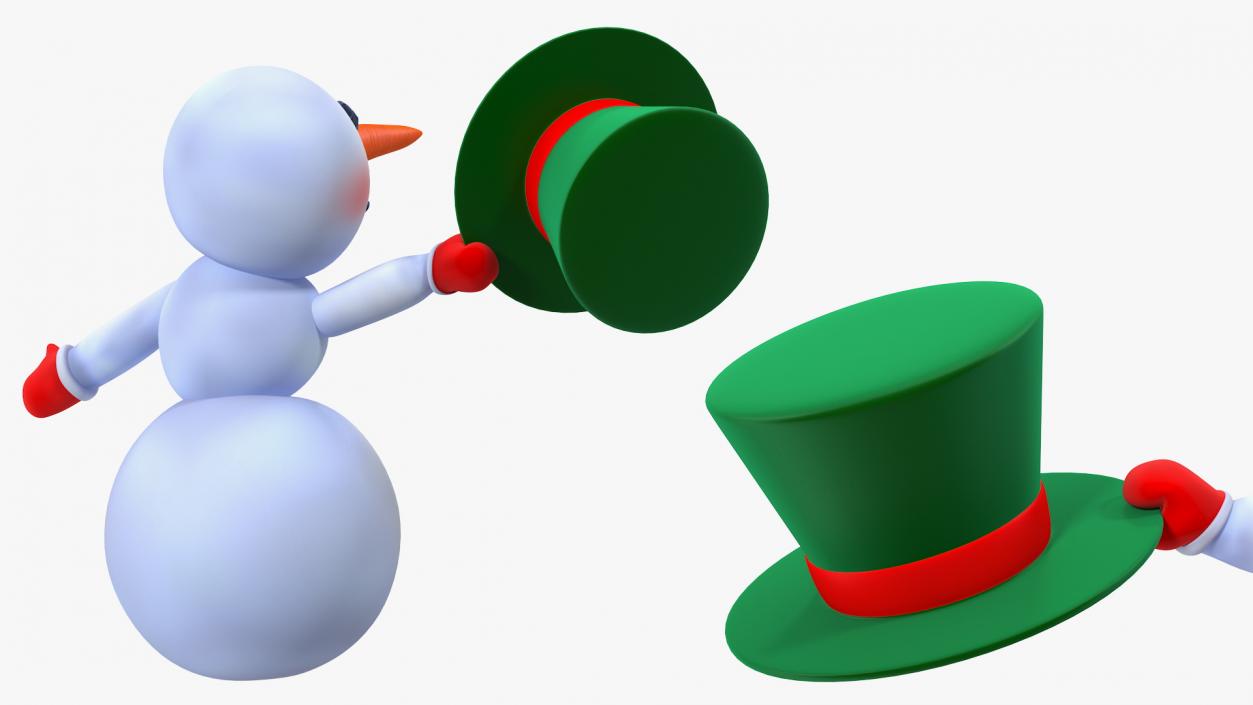 Greeting Cartoon Snowman 3D model