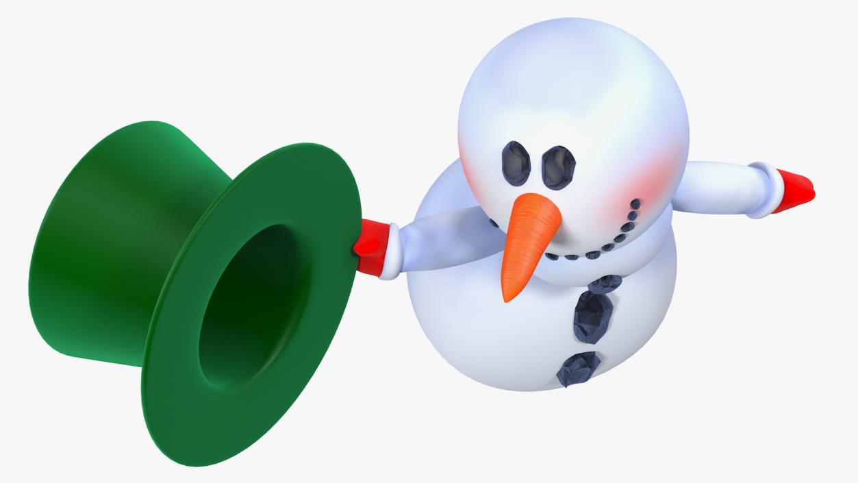 Greeting Cartoon Snowman 3D model