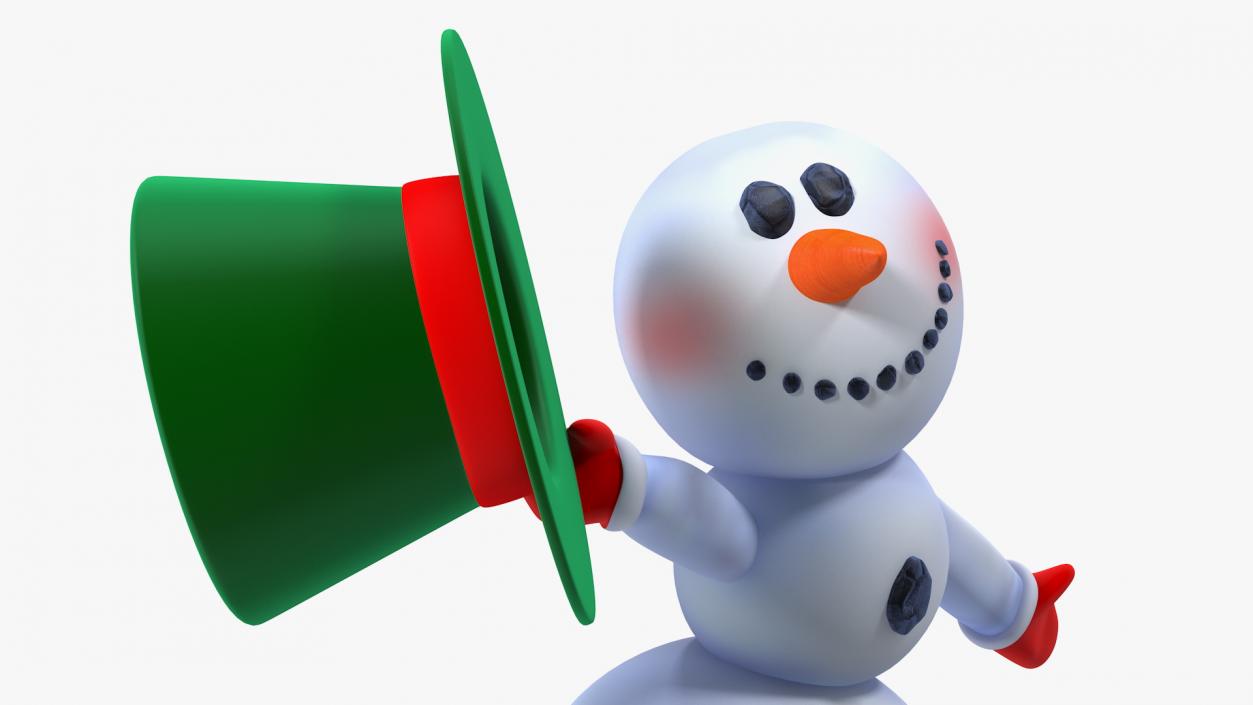 Greeting Cartoon Snowman 3D model