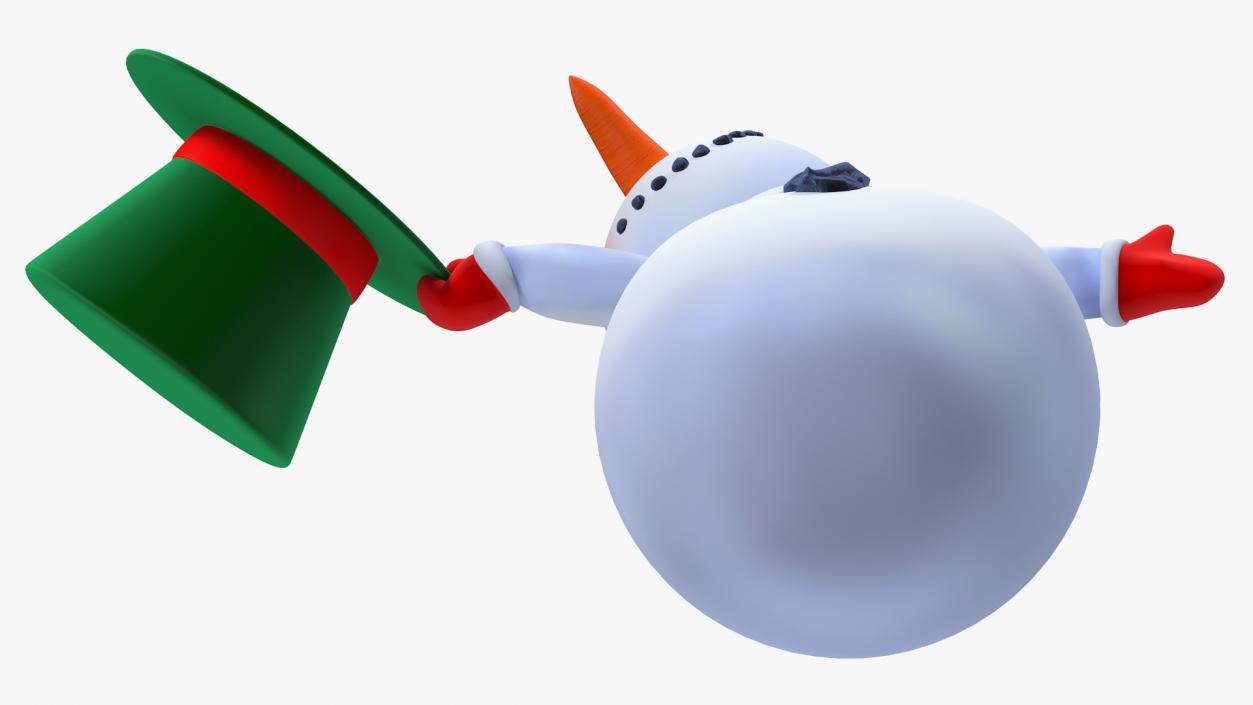 Greeting Cartoon Snowman 3D model