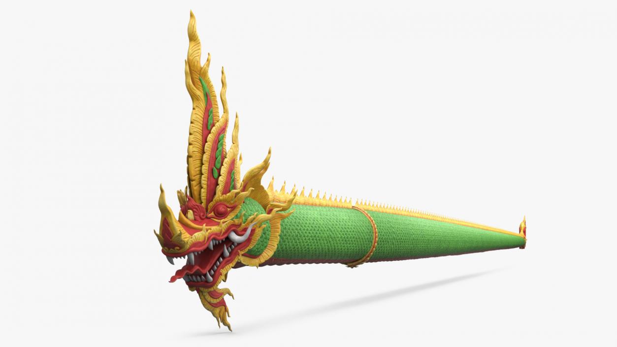 Serpent Dragon God Green 3D model