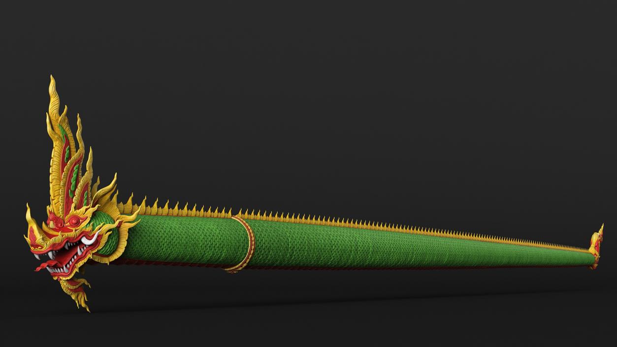 Serpent Dragon God Green 3D model