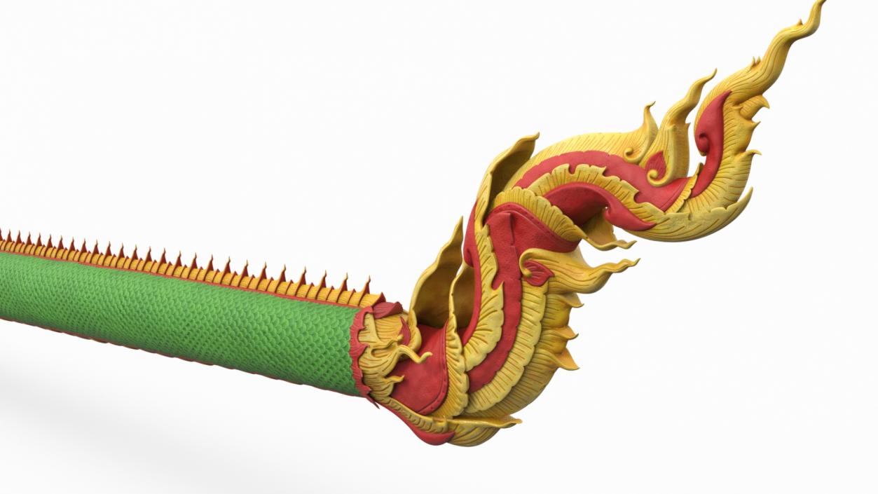 Serpent Dragon God Green 3D model