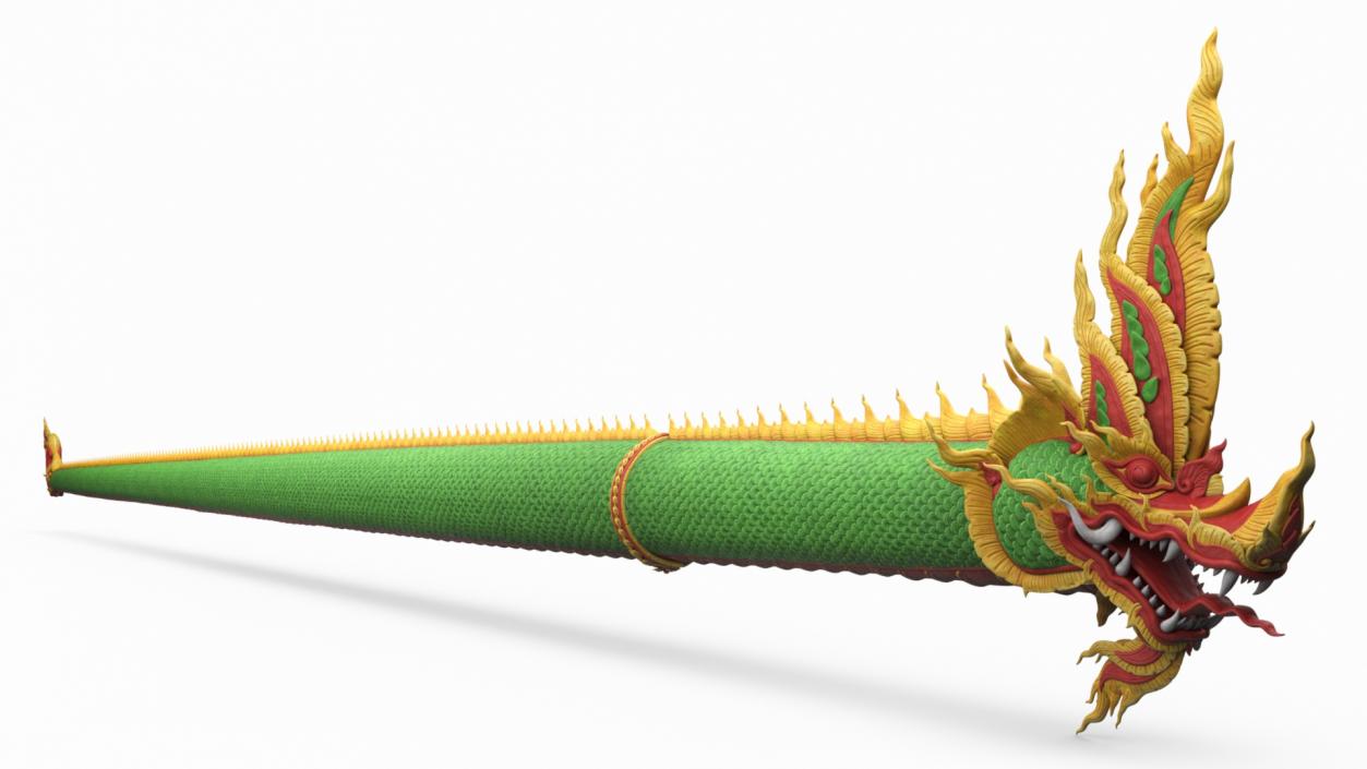 Serpent Dragon God Green 3D model