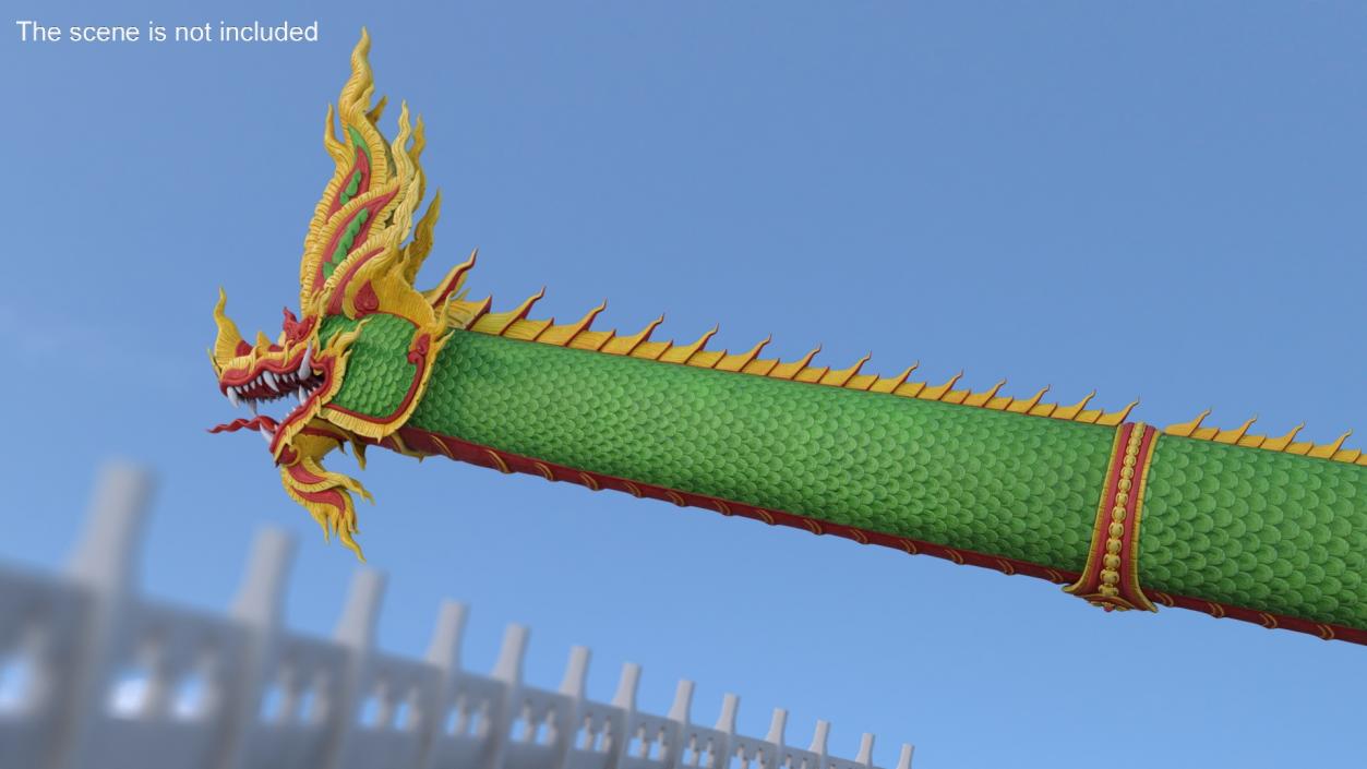 Serpent Dragon God Green 3D model