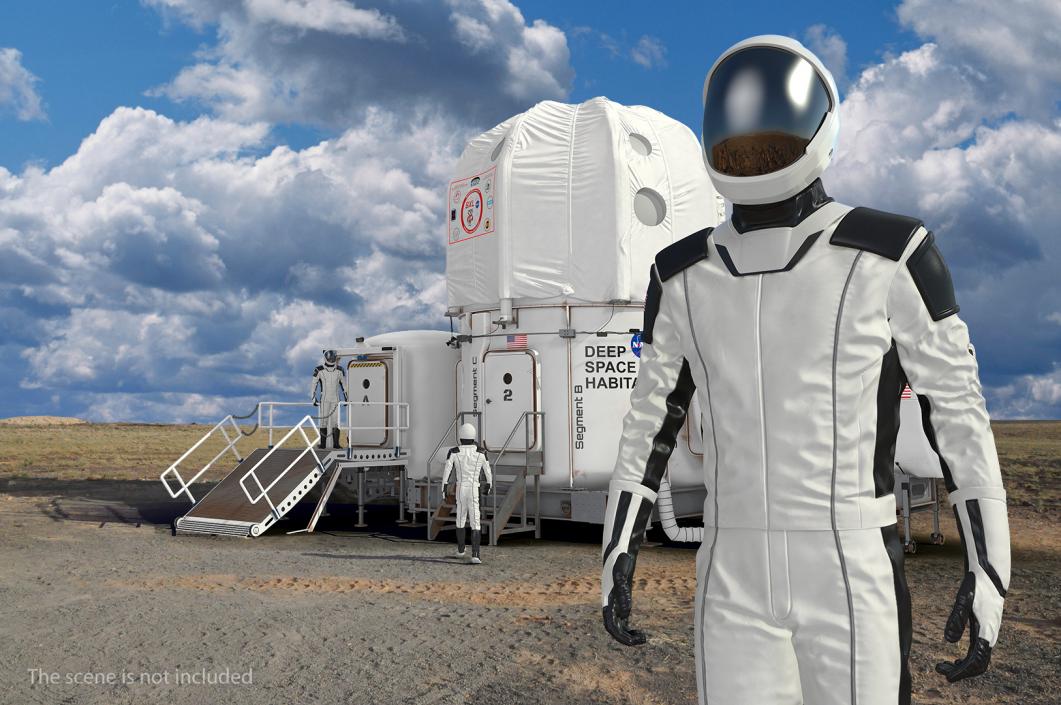 3D model Futuristic Astronaut Space Suit Standing Pose