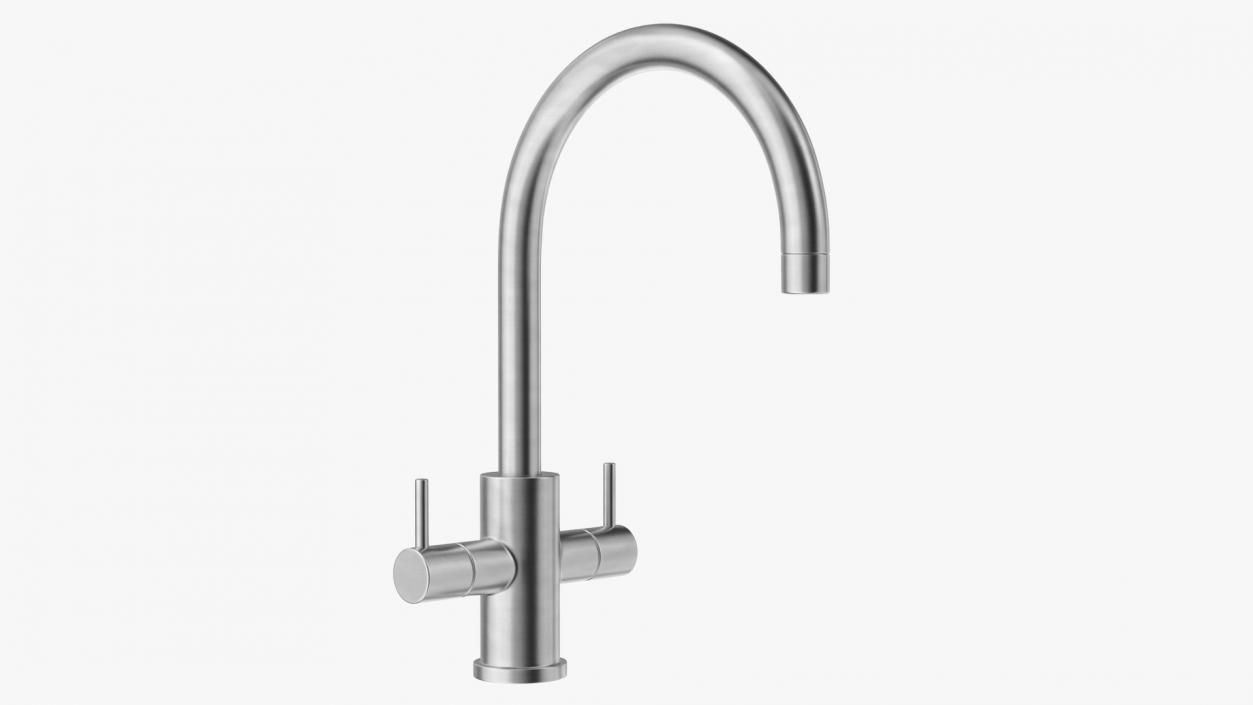 Monobloc Dual Lever Kitchen Mixer Tap 3D