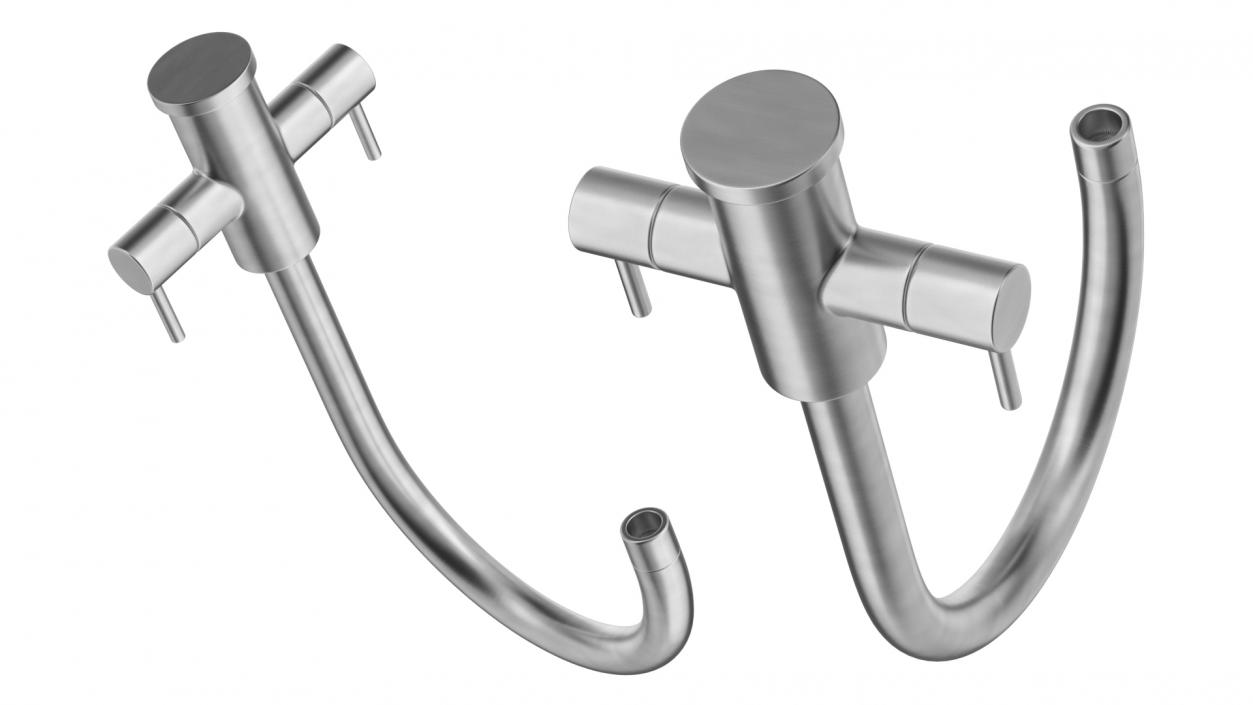 Monobloc Dual Lever Kitchen Mixer Tap 3D