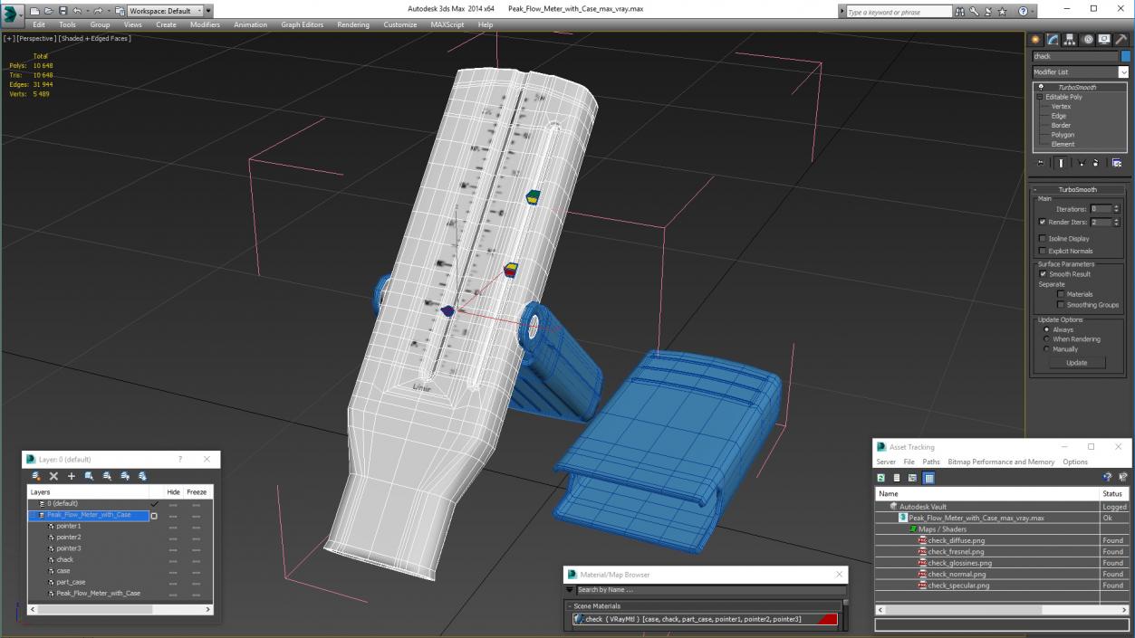 3D model Peak Flow Meter with Case