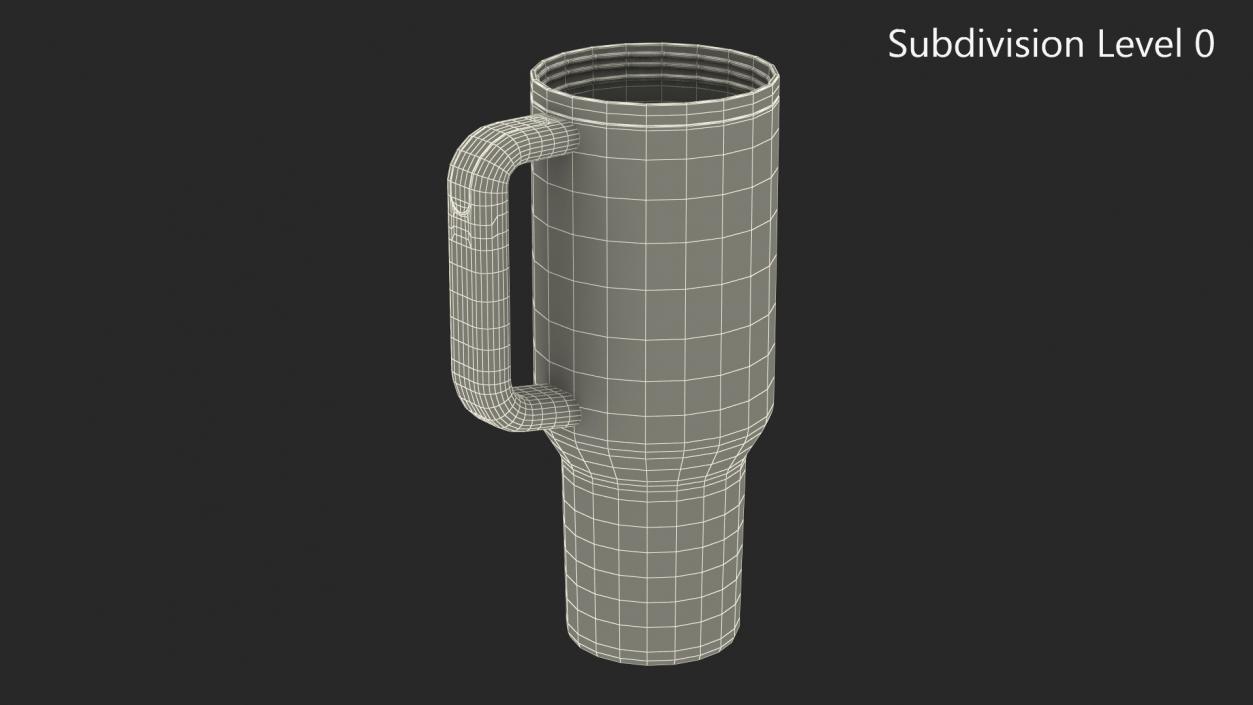 Stanley Quencher Travel Tumbler White Open 2 3D model