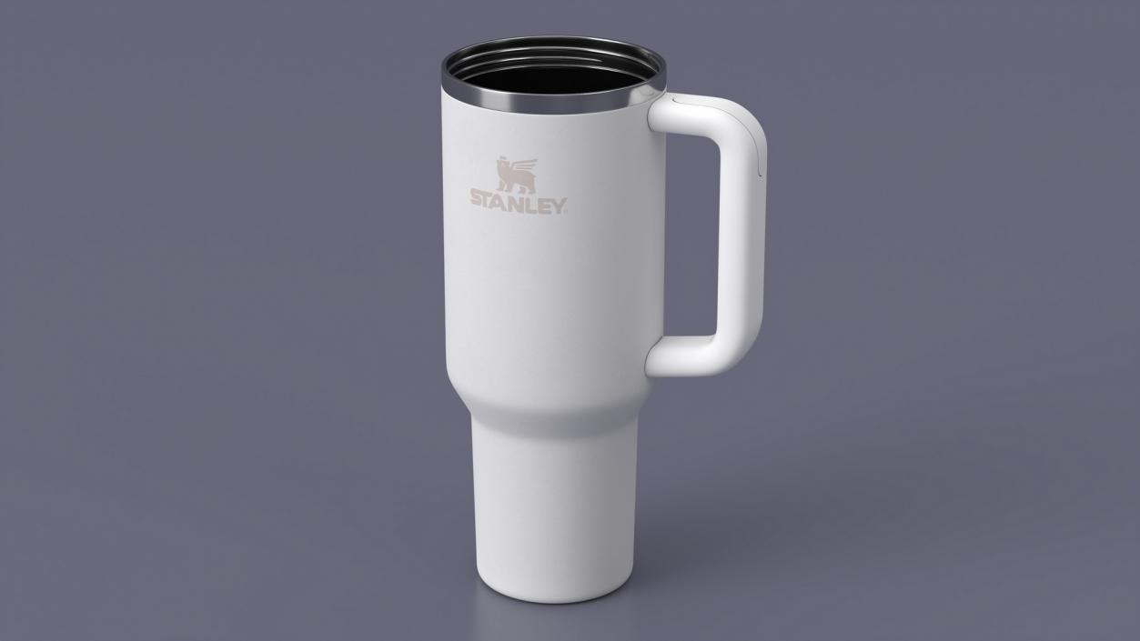 Stanley Quencher Travel Tumbler White Open 2 3D model