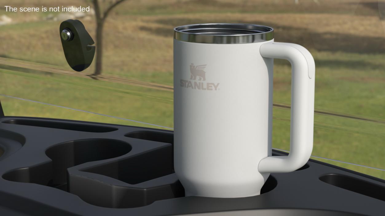 Stanley Quencher Travel Tumbler White Open 2 3D model