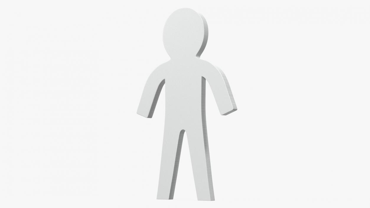 3D Plastic Stickman Standart Pose White