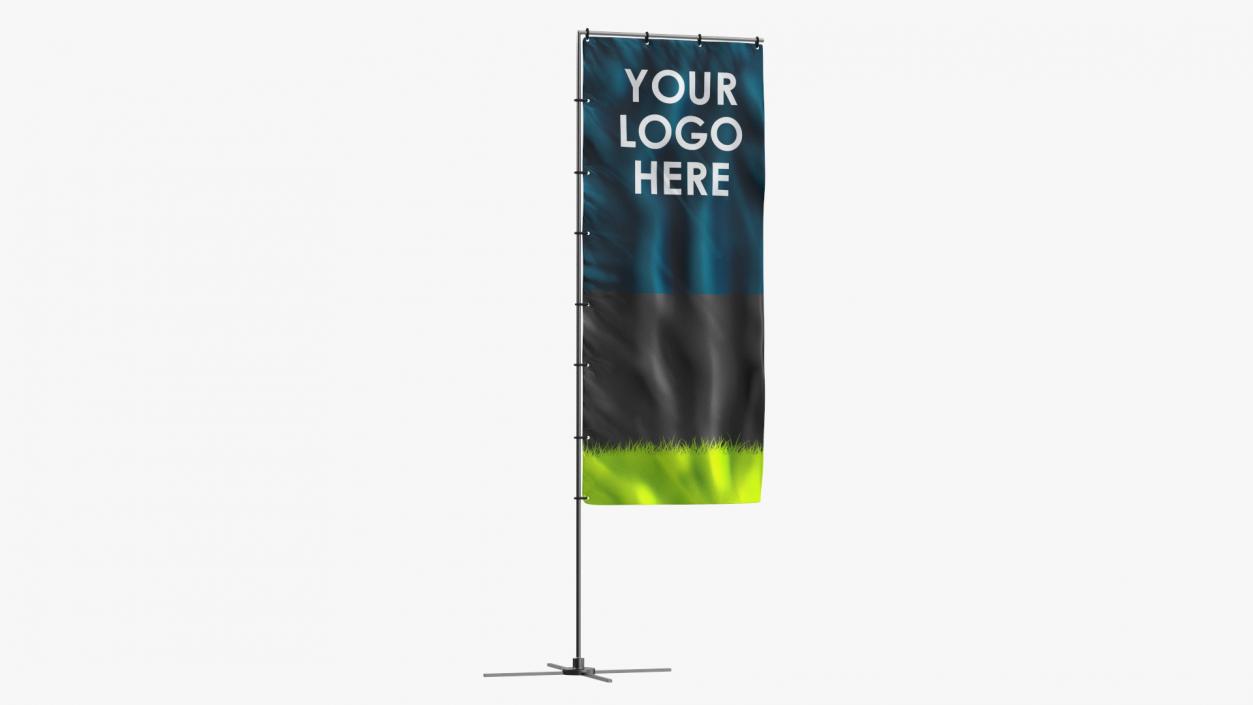 Customizable Vertical Banner Stand 3D model