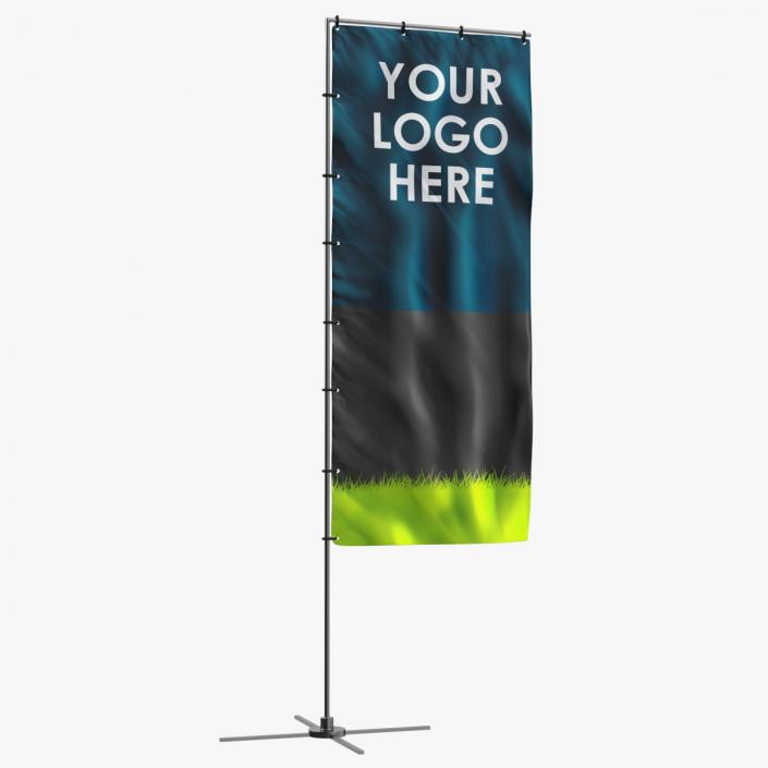 Customizable Vertical Banner Stand 3D model