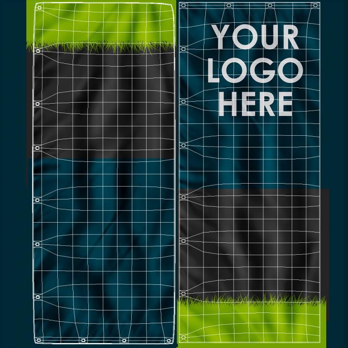 Customizable Vertical Banner Stand 3D model