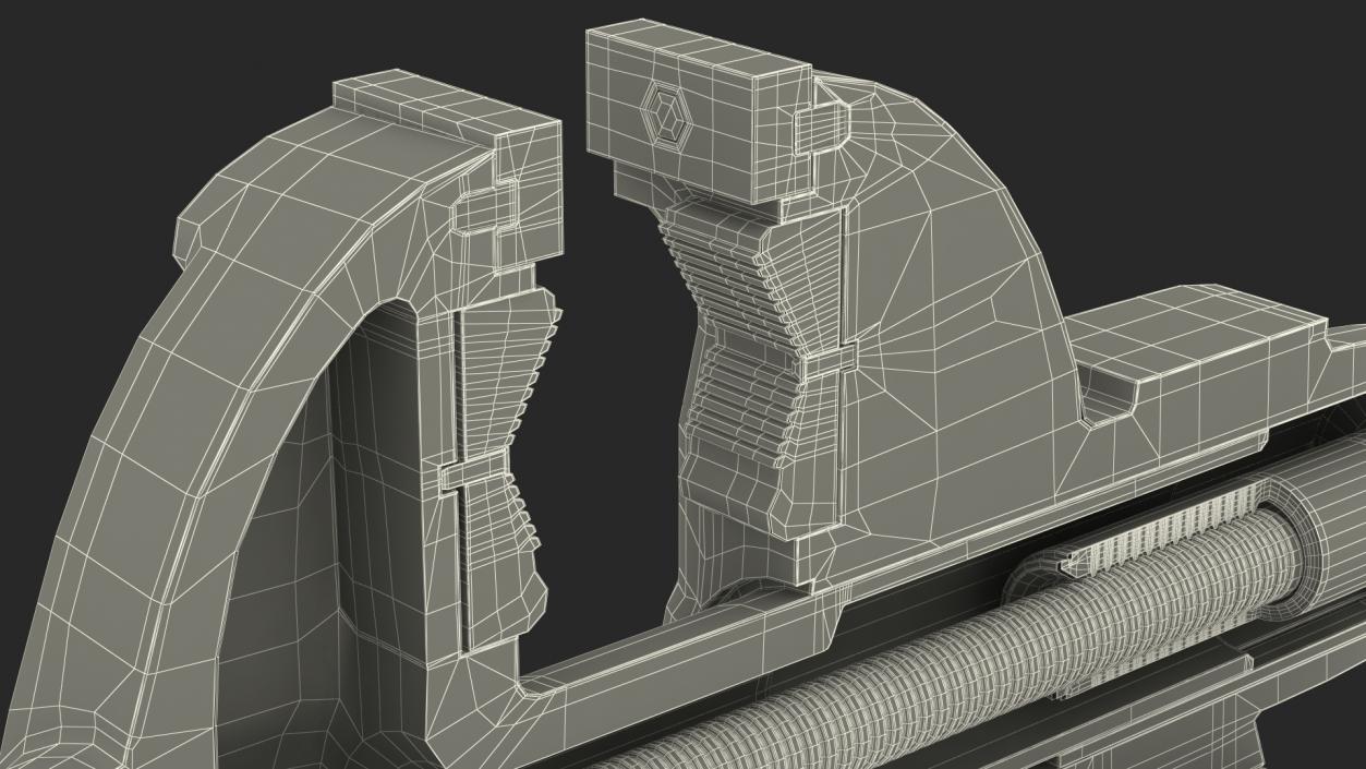 3D Wilton Bench Vise Cross Section Rigged model