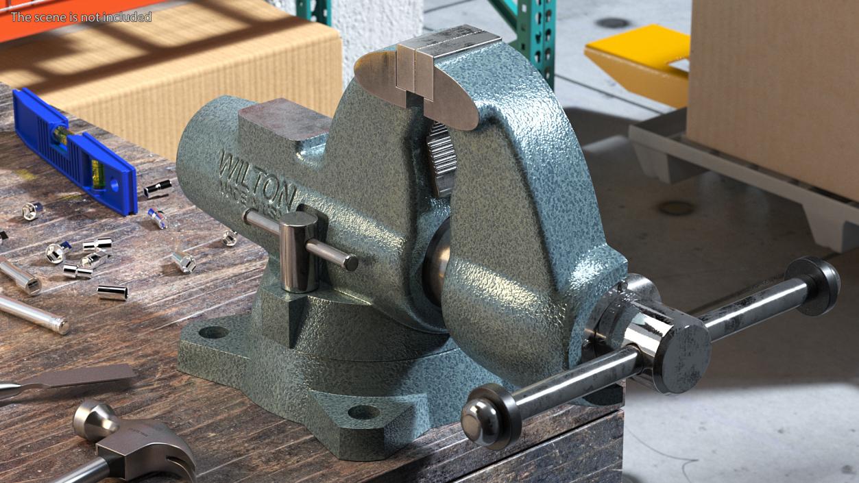 3D Wilton Bench Vise Cross Section Rigged model