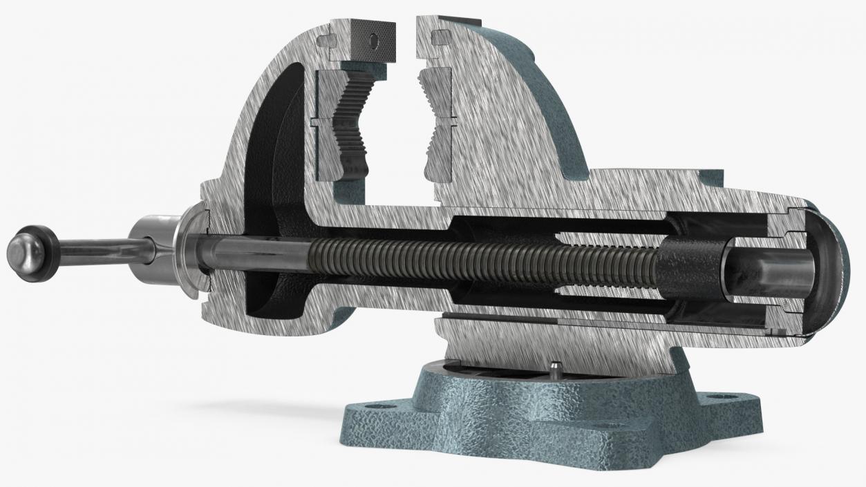 3D Wilton Bench Vise Cross Section Rigged model