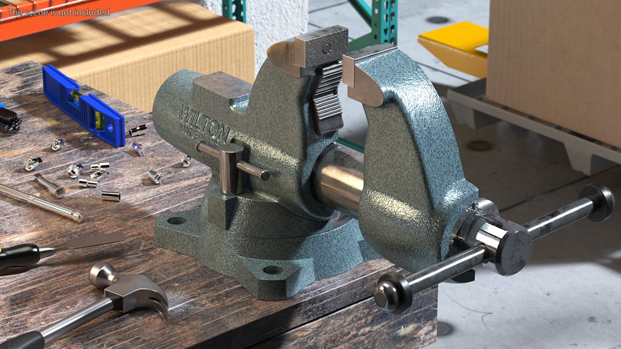 3D Wilton Bench Vise Cross Section Rigged model