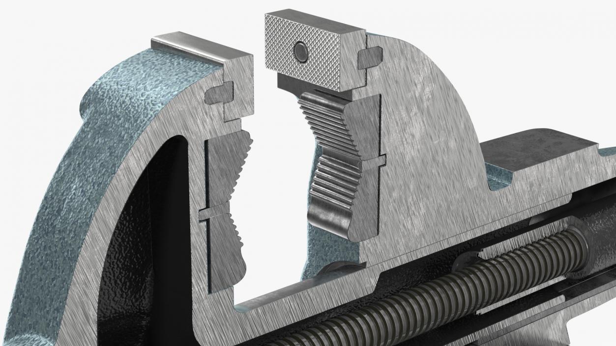 3D Wilton Bench Vise Cross Section Rigged model