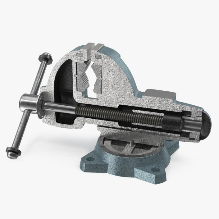 3D Wilton Bench Vise Cross Section Rigged model