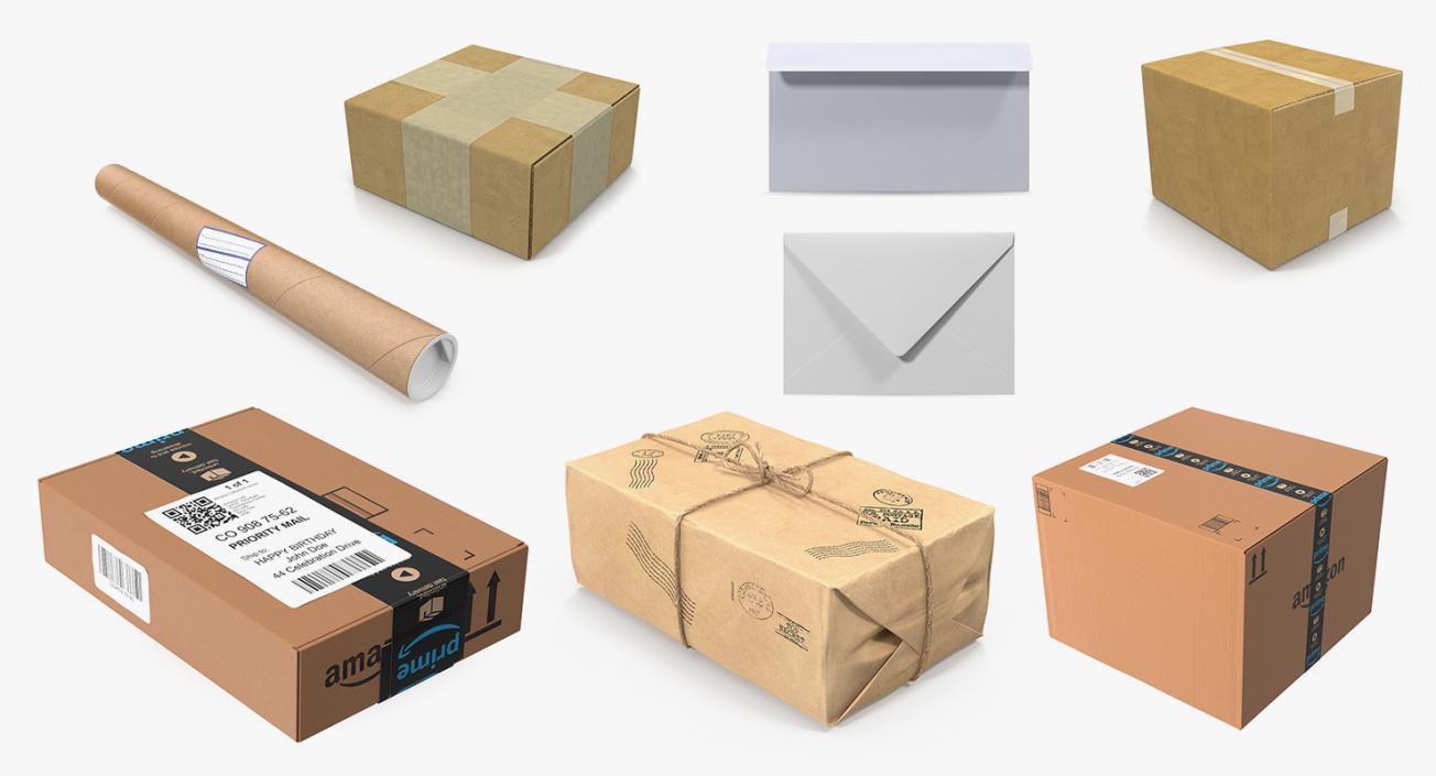 3D model Mail Packages and Envelopes Collection 2